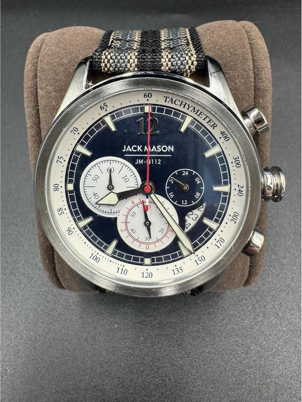 Jack Mason Nautical Chronograph Watch JM-N112-009 Blue and White Dial 42mm - VG+